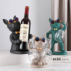 Dog figurine wine glass holder – Decorative table accessory