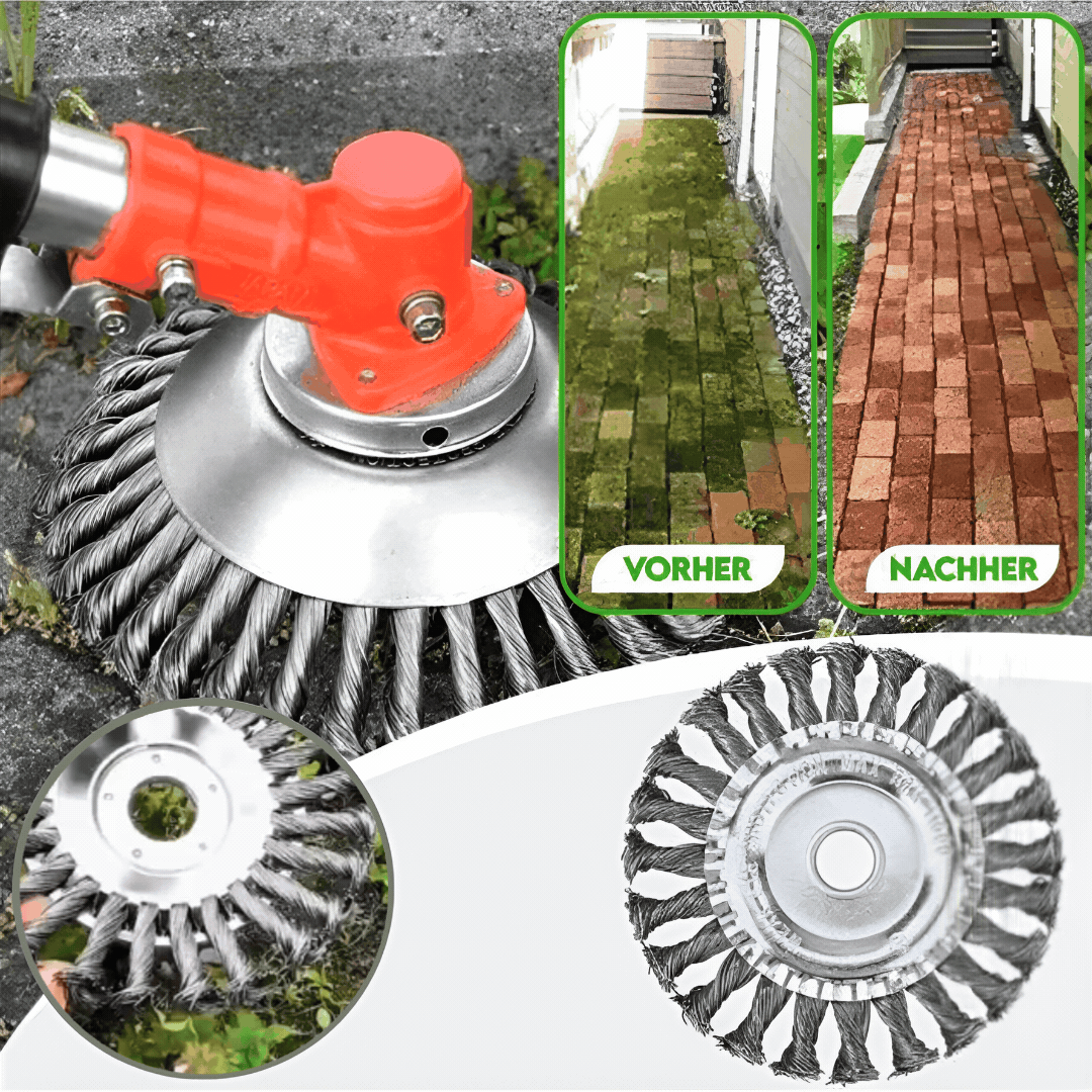 Trimmer attachment for weed removal made of carbon steel