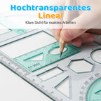 Multifunctional Geometry Ruler with Protractor