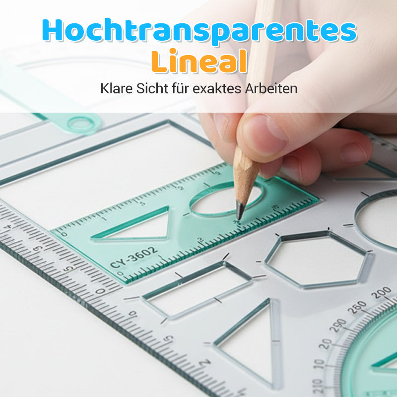 Multifunctional Geometry Ruler with Protractor