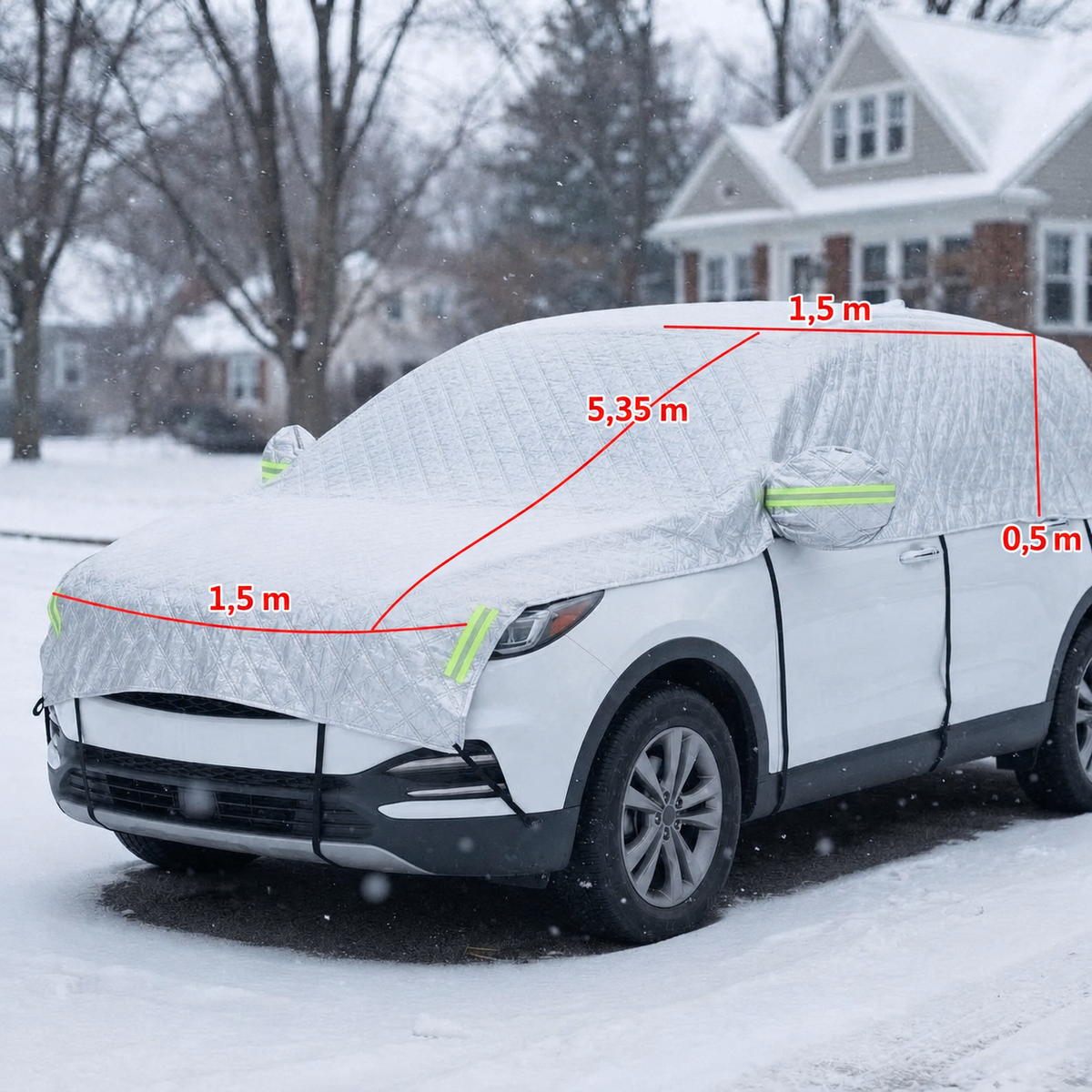 Winter waterproof SUV car cover - half cover against snow, ice and frost