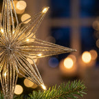 Christbaumspitze Stern mit LED, 33 cm hoch, batteriebetrieben