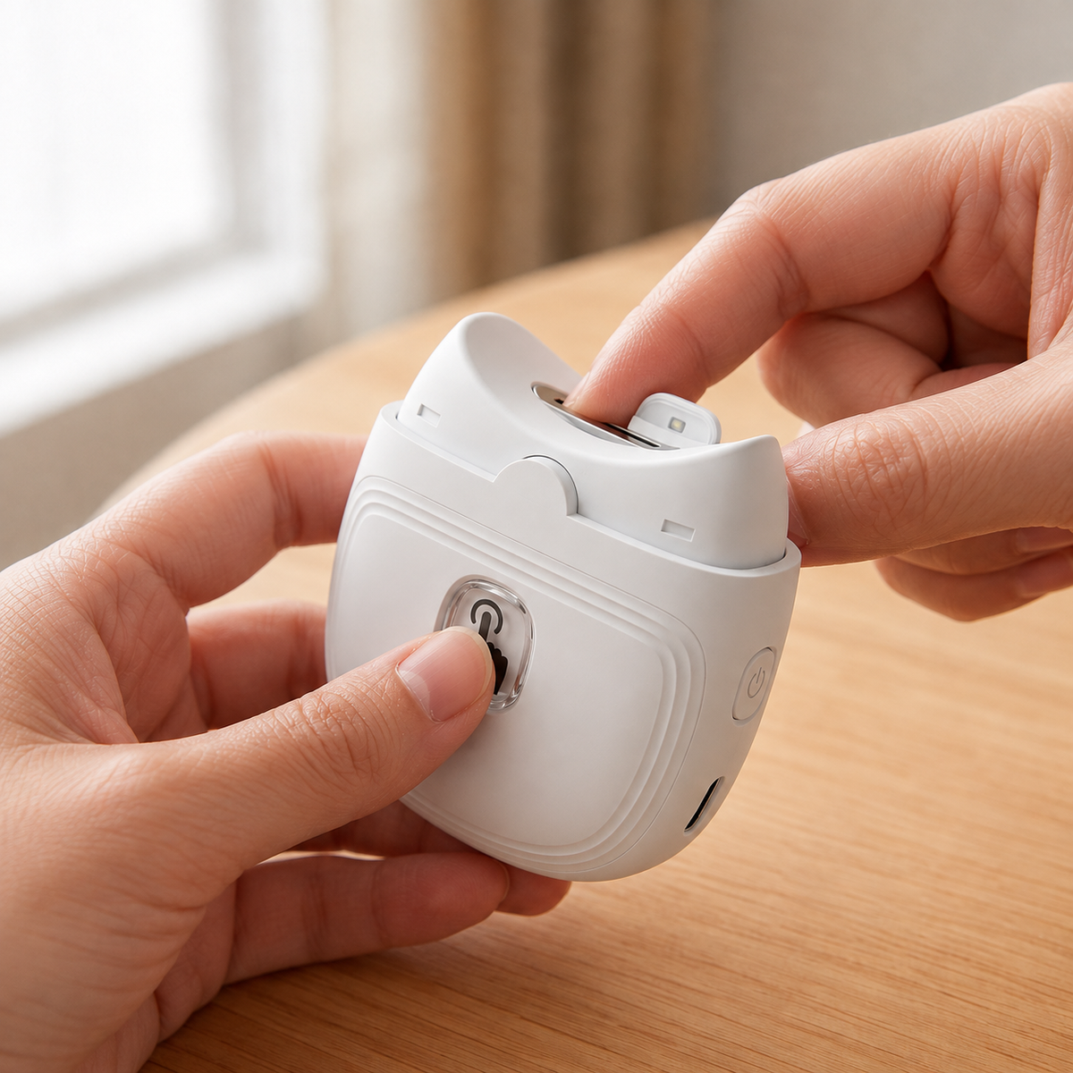 Electric nail clipper with LED light and collection container