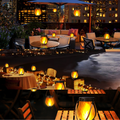 LED flame lantern with solar power
