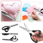 Serrated Scissors with Toothed Blade for Fabric and Crafting