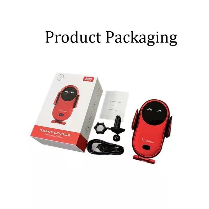 Wireless car charger with automatic phone holder