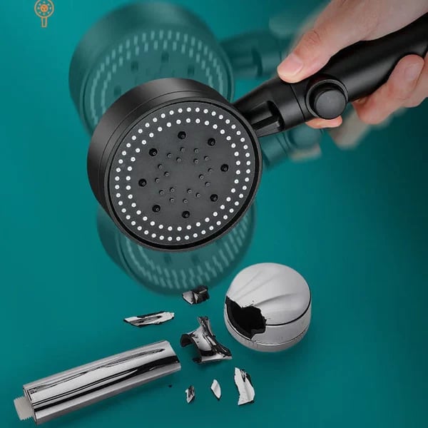 High-pressure shower head with 5 spray types and self-cleaning function