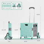 Foldable transport trolley with stair wheels