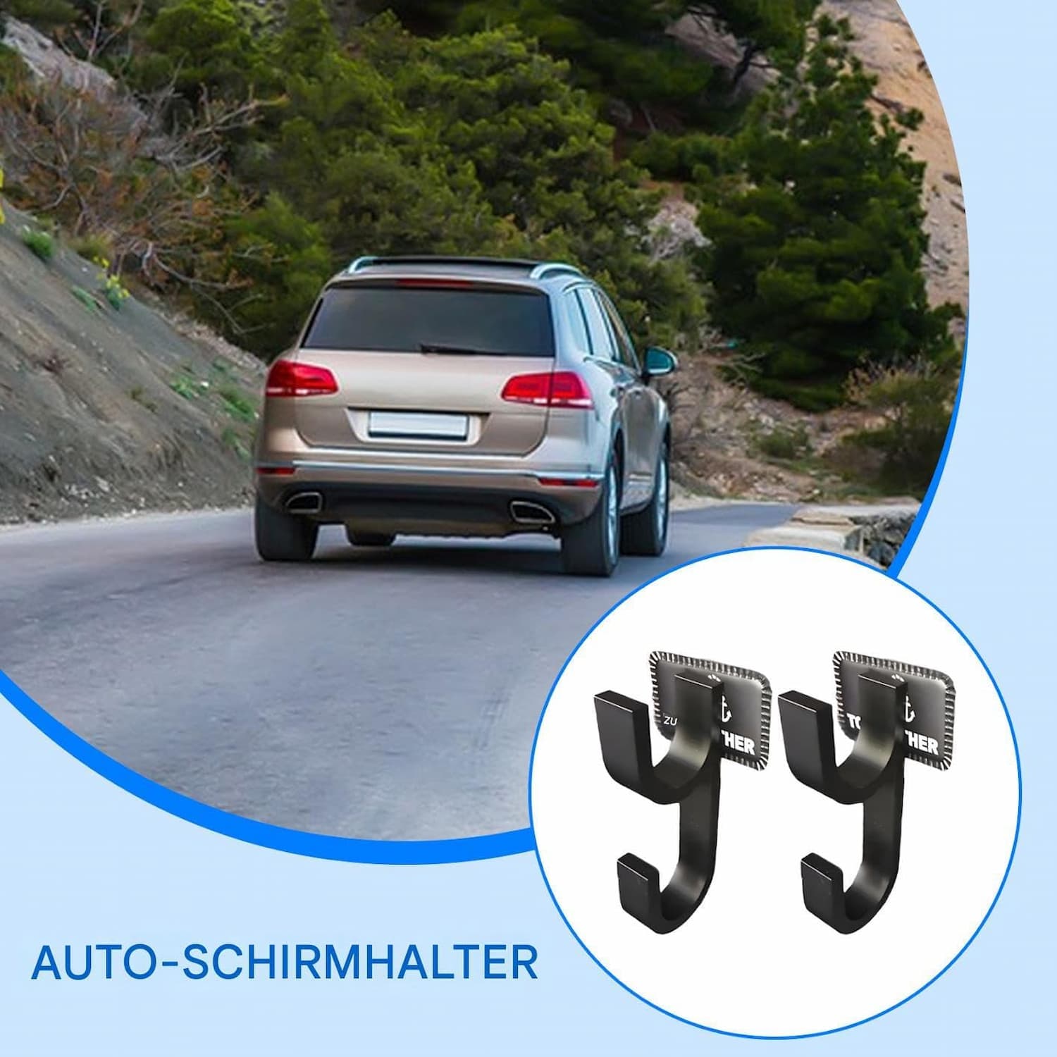 Auto-Regenschirmhalter mit Haken – Stabil und rutschfest