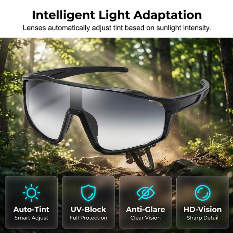 Sport-Sonnenbrille mit adaptiven Gläsern