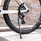Height-adjustable bicycle stand 32.7–37.8 cm, aluminum, frame-mounted