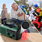 Notfallradio mit Kurbel, Solar und Powerbank-Funktion