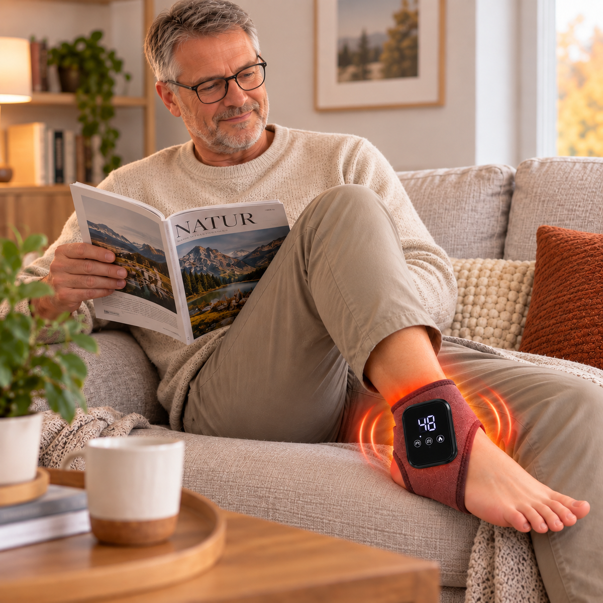 Wärme- und Vibrationsmassagegerät mit LED-Anzeige