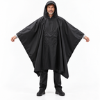 Regenponcho mit Kapuze und Fronttasche, faltbar – 210 × 140 cm