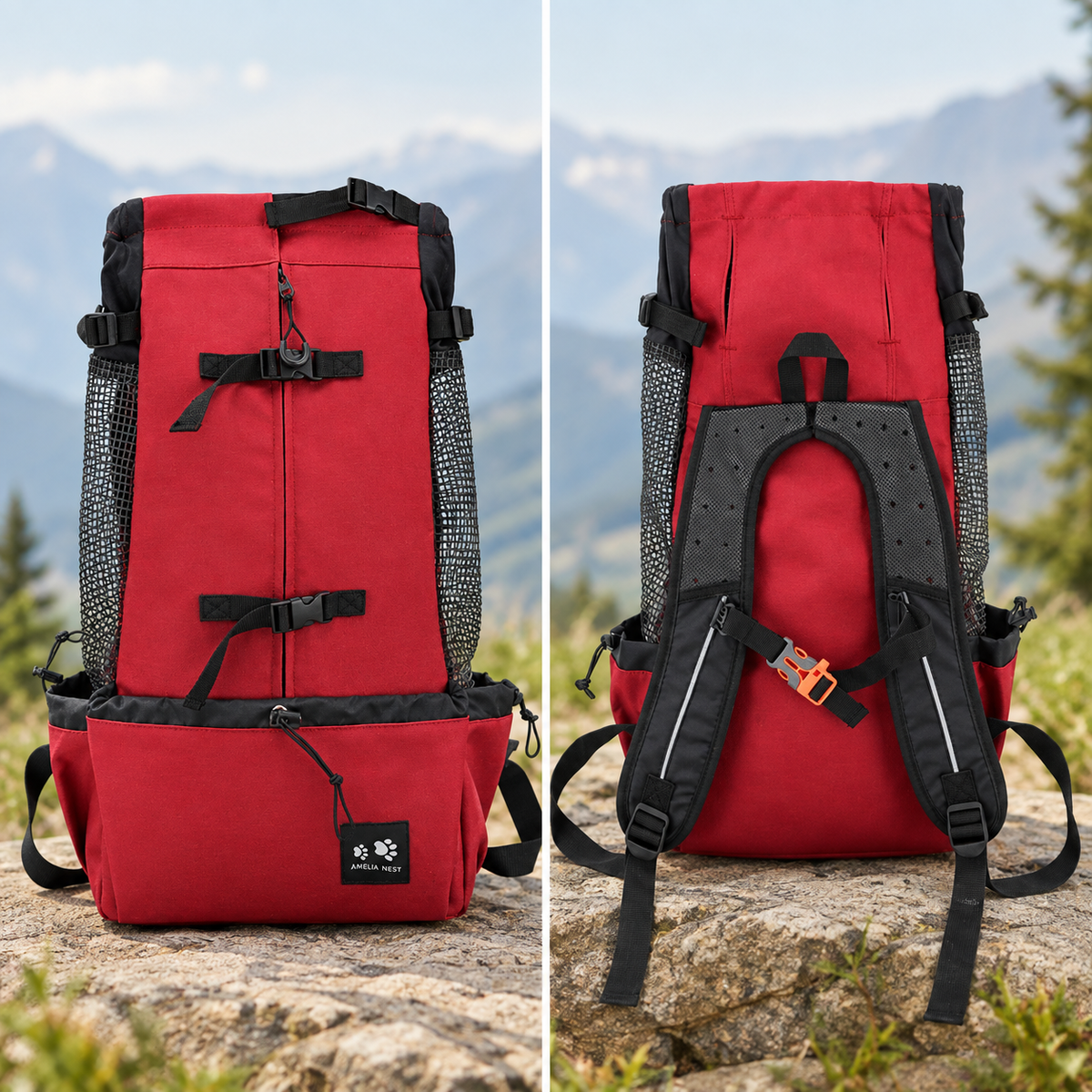 Hundetrage Rucksack mit atmungsaktivem Gewebe
