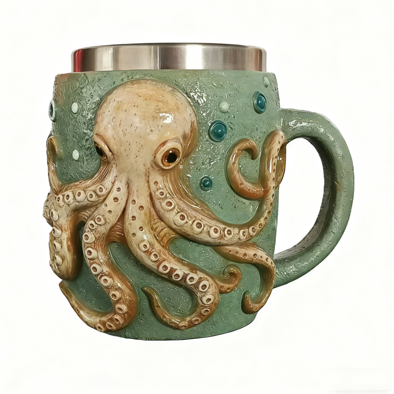 3D-Tasse mit Motorblock-Design – Kunstvolle Kaffeetasse