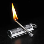Waterproof fire starter with flint and carabiner