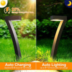Solar-Wegleuchte 7-Form 46 cm Schwarz – Warmweißes LED-Licht