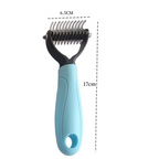 Double-sided dog comb for coat care – detangling and thinning