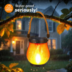 LED flame lantern with solar power