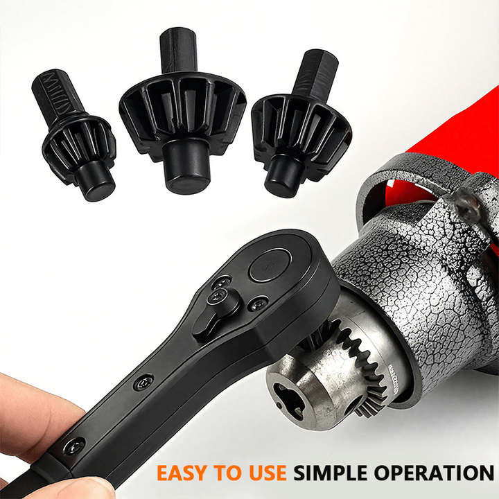 Dual-head ratchet wrench for drill chuck