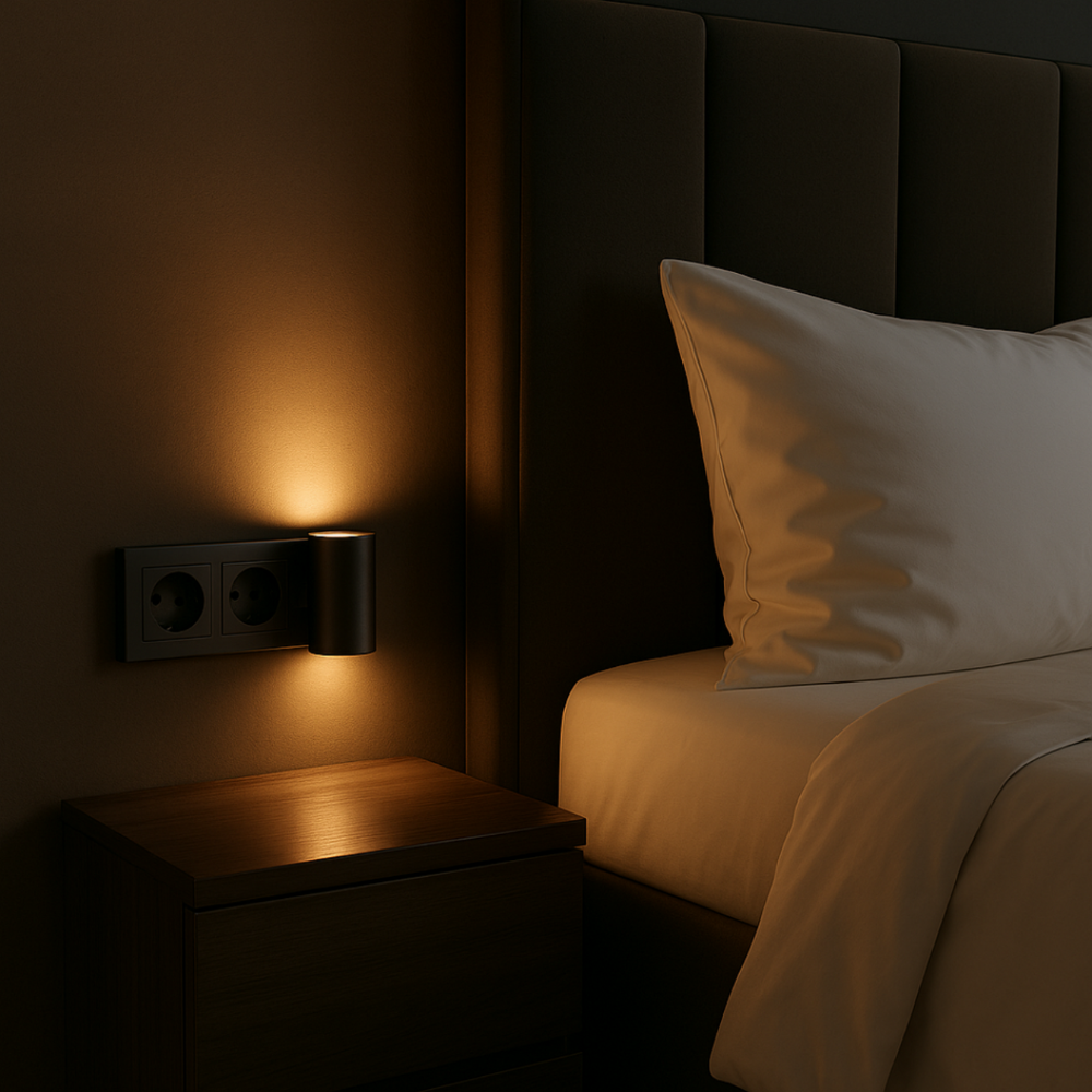 Dimmable Plug-in LED Night Light with Rotary Switch – Warm White Light