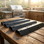 Grillplatte verstellbar 30-53 cm Edelstahl schwarz porzellan