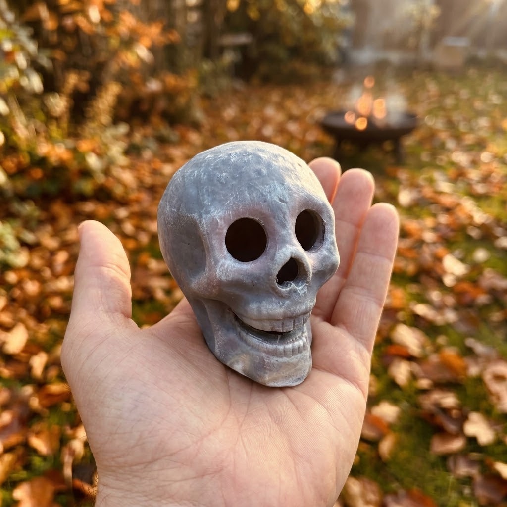 Fireproof ceramic skull for fire bowl & fireplace, heat-resistant up to 980 °C - individually or in a set of 3