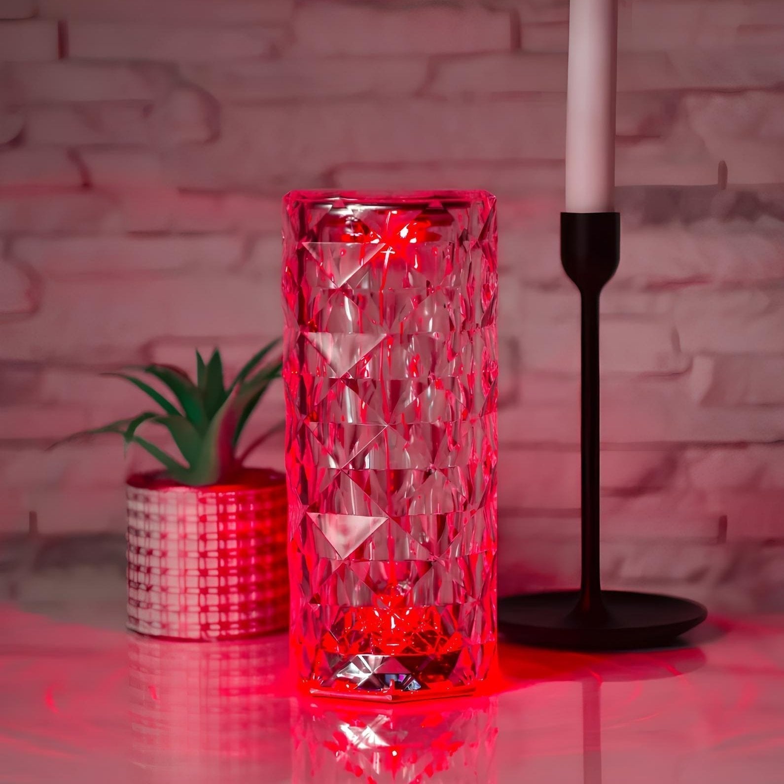 LED Touch Lampe Kristalloptik mit 16 Farben