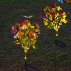 Solar butterfly light with color-changing LEDs