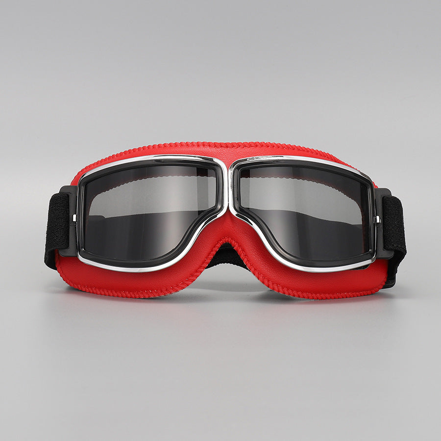 Vintage motorcycle goggles with adjustable elastic band