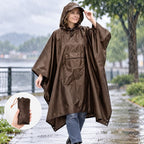 Regenponcho mit Kapuze und Fronttasche, faltbar – 210 × 140 cm
