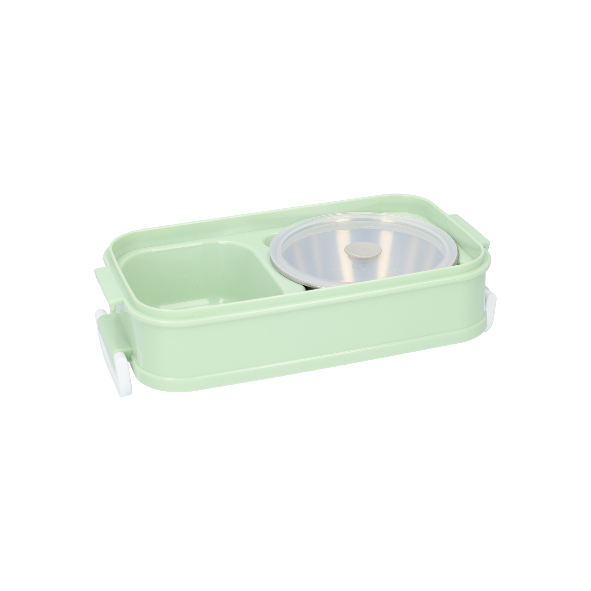 3-tier bread box with soup container and cutlery