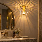 Wandlampe Glas Bauhaus-Stil mit Sunburst-Lichteffekt