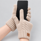 Damenhandschuhe Thermo-Fleece mit Touchscreen-Spitzen