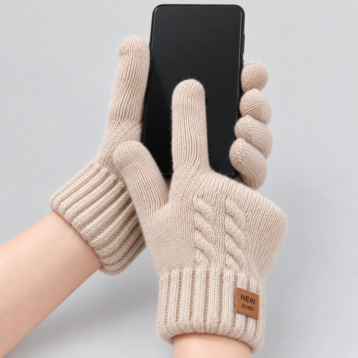 Damenhandschuhe Thermo-Fleece mit Touchscreen-Spitzen