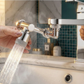 Faucet attachment with 1080° swivel function and 2 spray modes