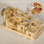 Holz-Kugelbahn Mechanisches Bauspiel mit Zahnrädern