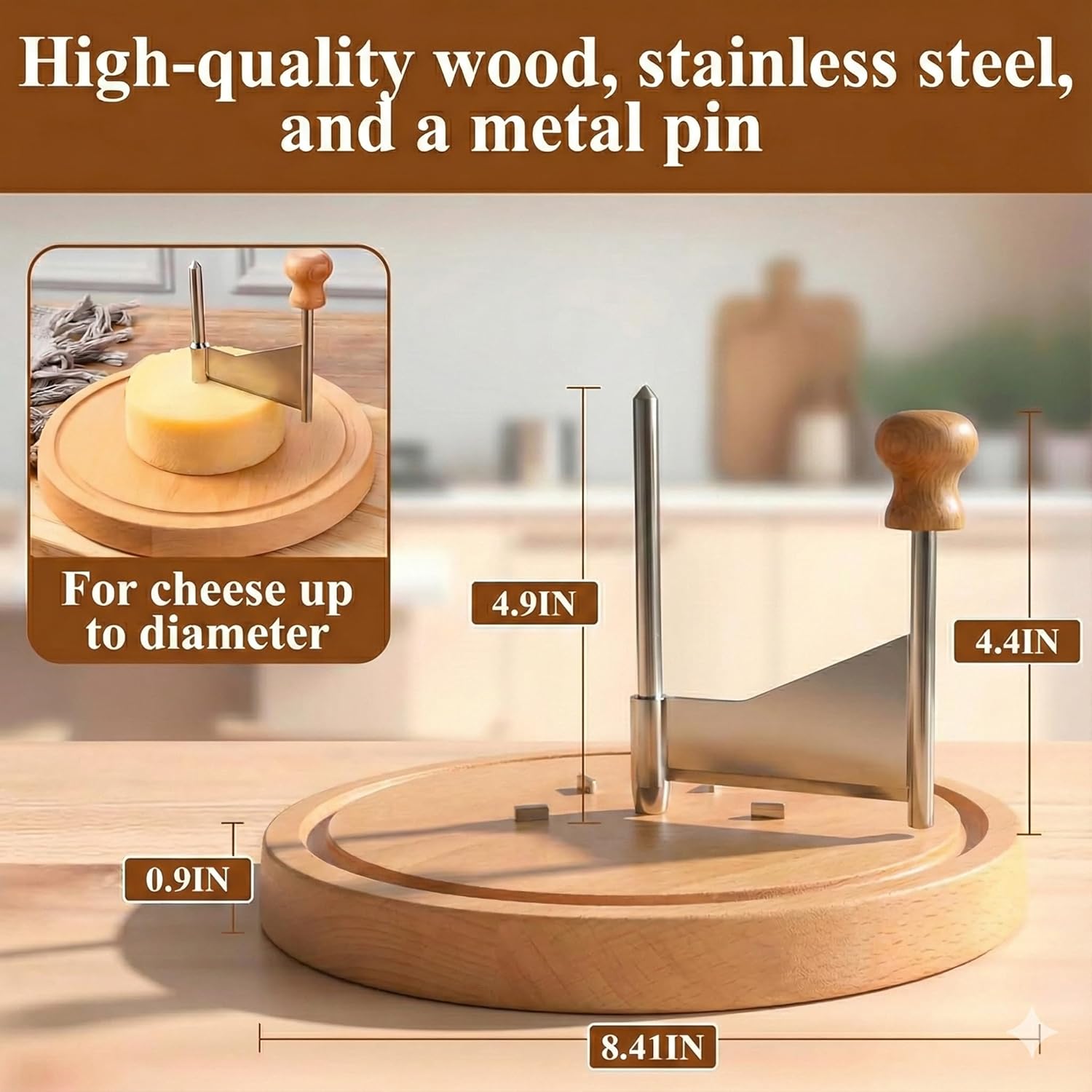 Cheese slicer rosettes stainless steel wood – Swiss craftsmanship