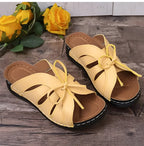Women's Sandals with Bow and Wedge Heel – Orthopedic Insole