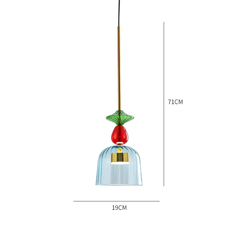 Colorful pendant light with glass shade – Living room & dining room
