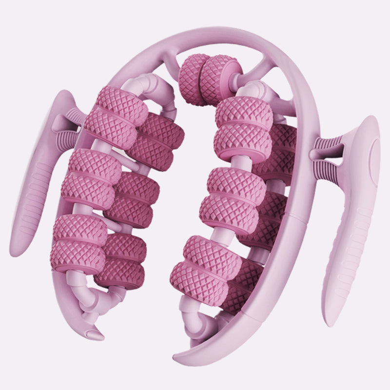 Massage roller for legs with ergonomic knobs
