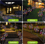 Solar butterfly light with color-changing LEDs