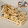 Holz-Kugelbahn Mechanisches Bauspiel mit Zahnrädern