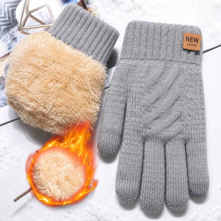 Damenhandschuhe Thermo-Fleece mit Touchscreen-Spitzen