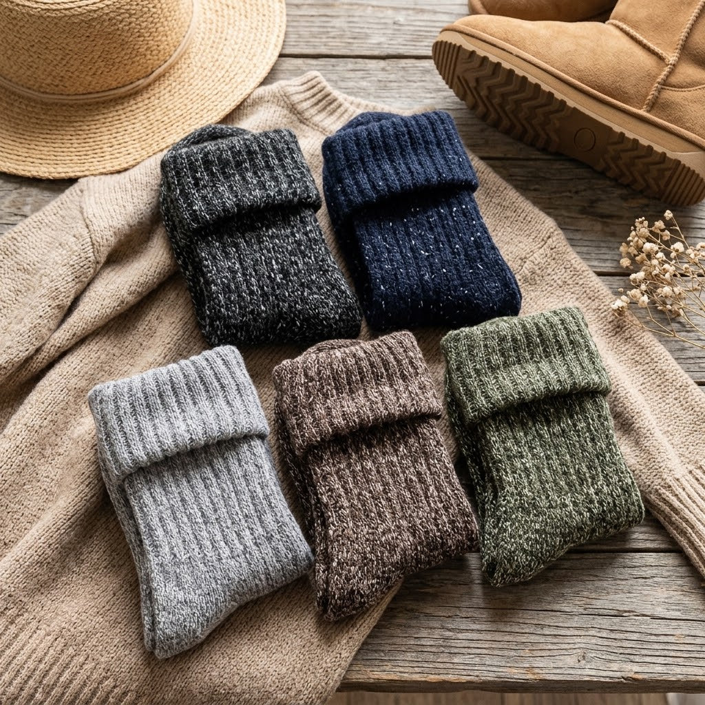 Dicke Wintersocken im 5er-Set