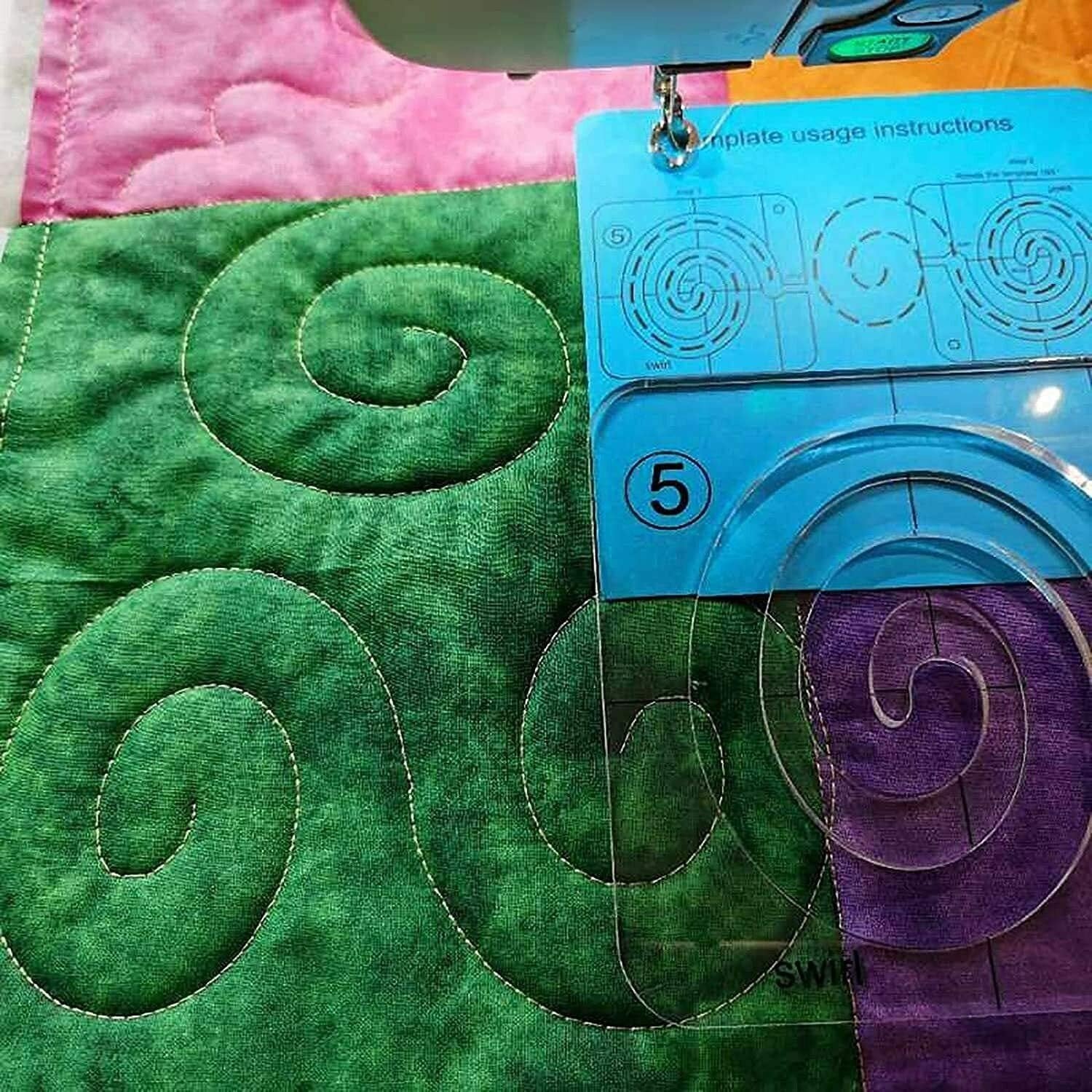 Quilting-Schablonen Set mit 11 Vorlagen für Freies Nähen