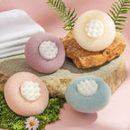 Shower sponge with massage knobs and ergonomic handle