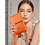 Cell phone case shoulder bag with touchscreen window
