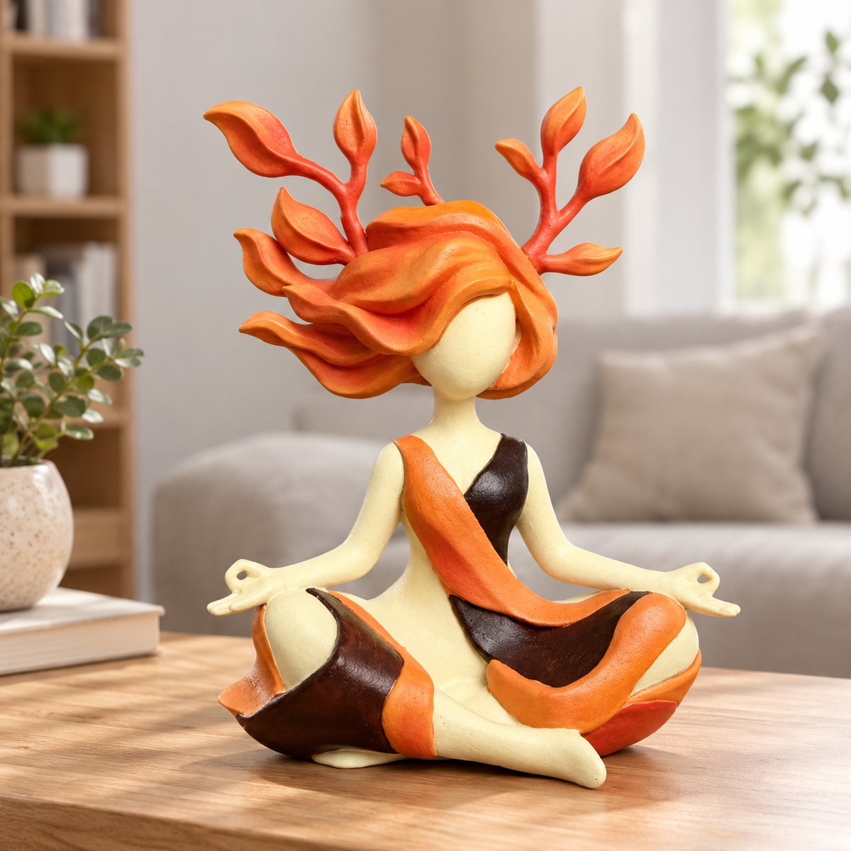 Yoga-Figur Dekorativ Handbemalt